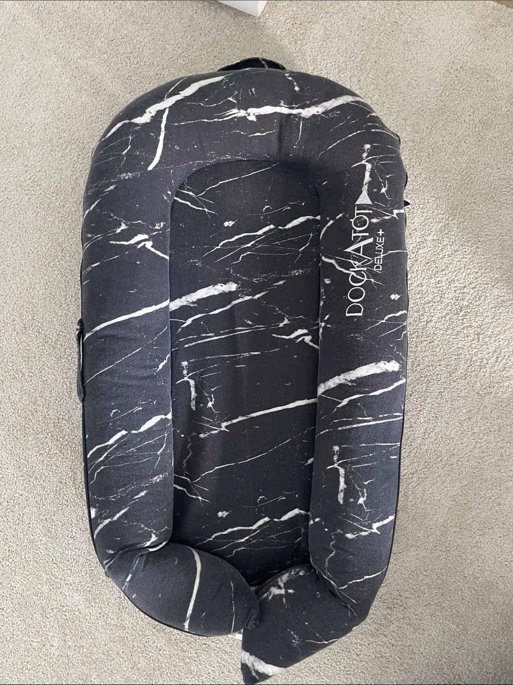 DockATot Deluxe+ Black Marble Lounger